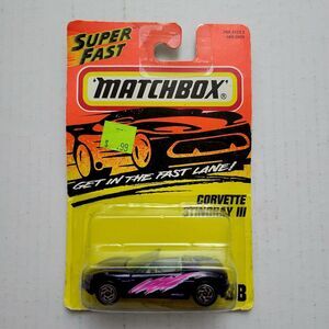 VTG 1998 MATCHBOX SuperFast #38 CHEVROLET CORVETTE STING RAY III PURPLE / Sealed